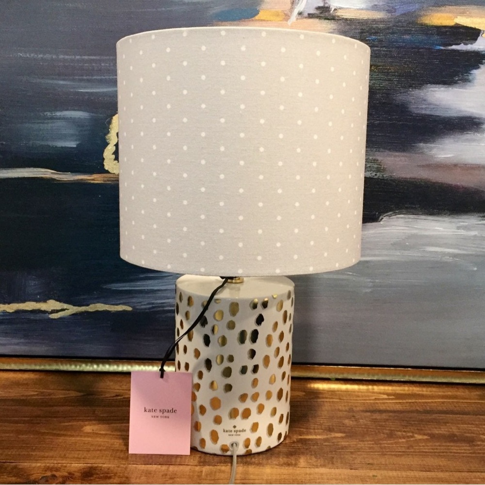 Kate Spade White and Gold confetti Table Lamp